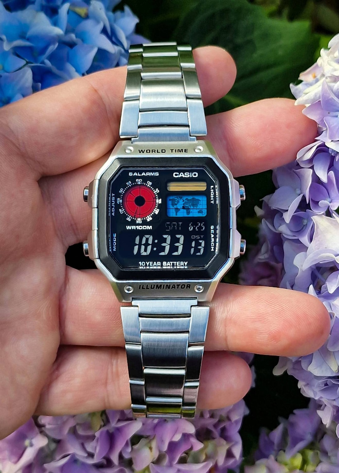 改造されたカシオ AE-1200、カラフルな偏光 LCD、ハイドロモッド 改造されたカシオ AE-1200、カラフルな偏光 LCD、ハイドロモッド
