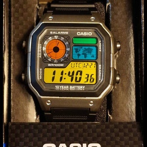 Customizeable Casio AE-1200 Colorful watch in SILVER case. Pick your own colors. image 2