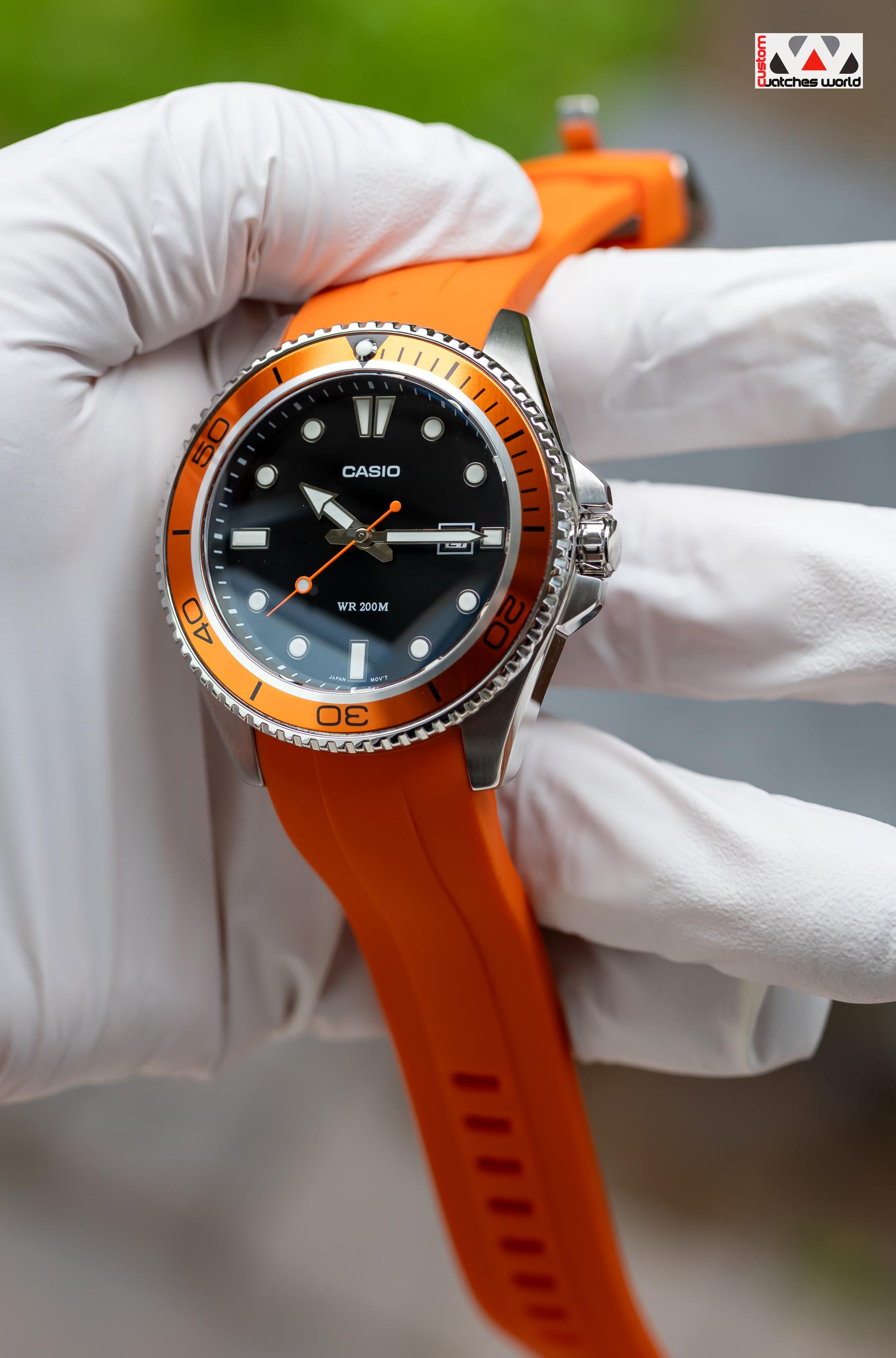 Custom Casio MDV-106/107 'duro PO' Watch Mod: Sapphire Crystal and