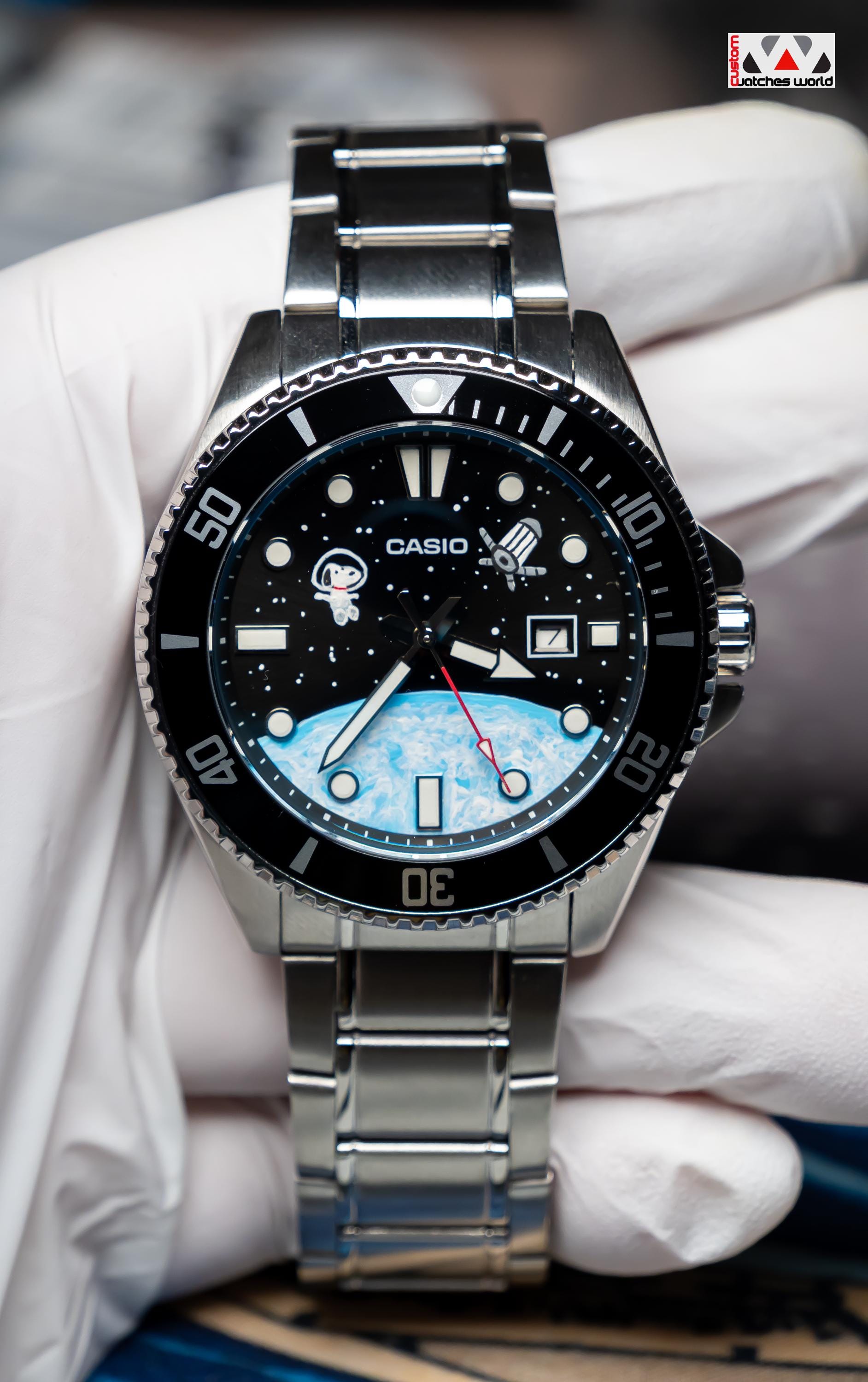 Custom Casio MDV-106/107 Duro Watch, Hand Painted Dial, Sapphire