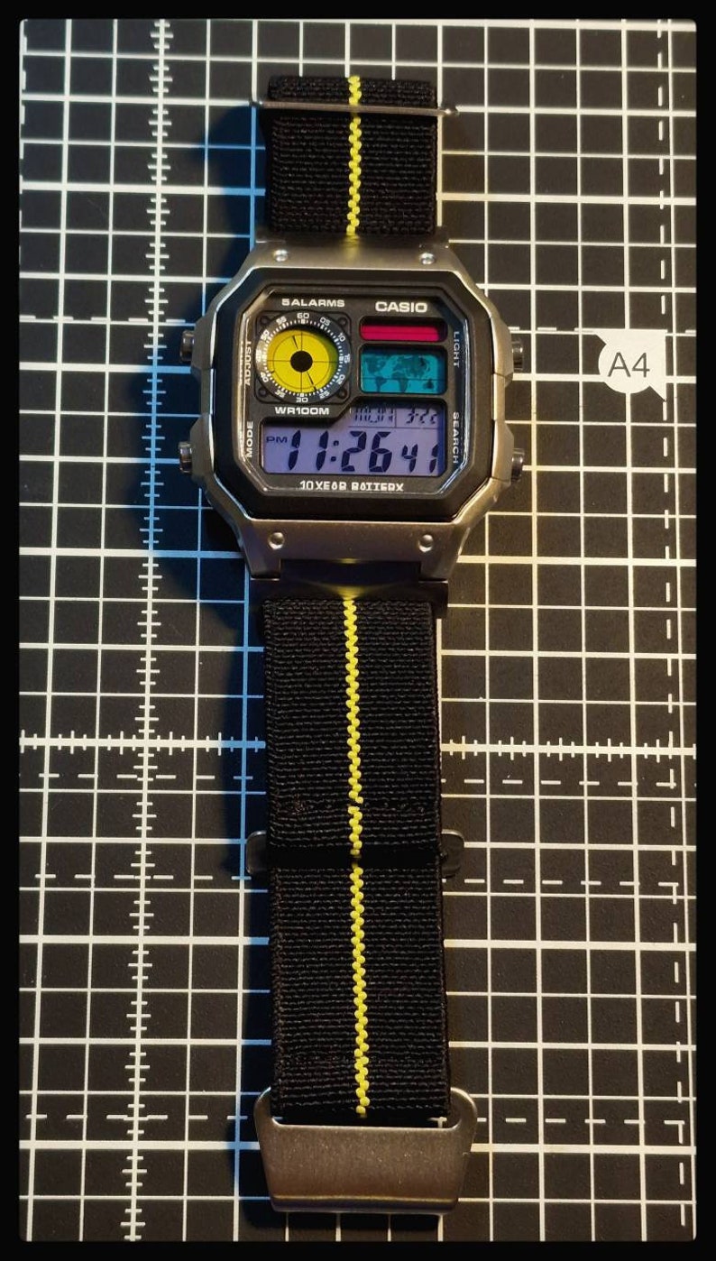 Customizeable Casio AE-1200 Colorful watch in SILVER case. Pick your own colors. image 4