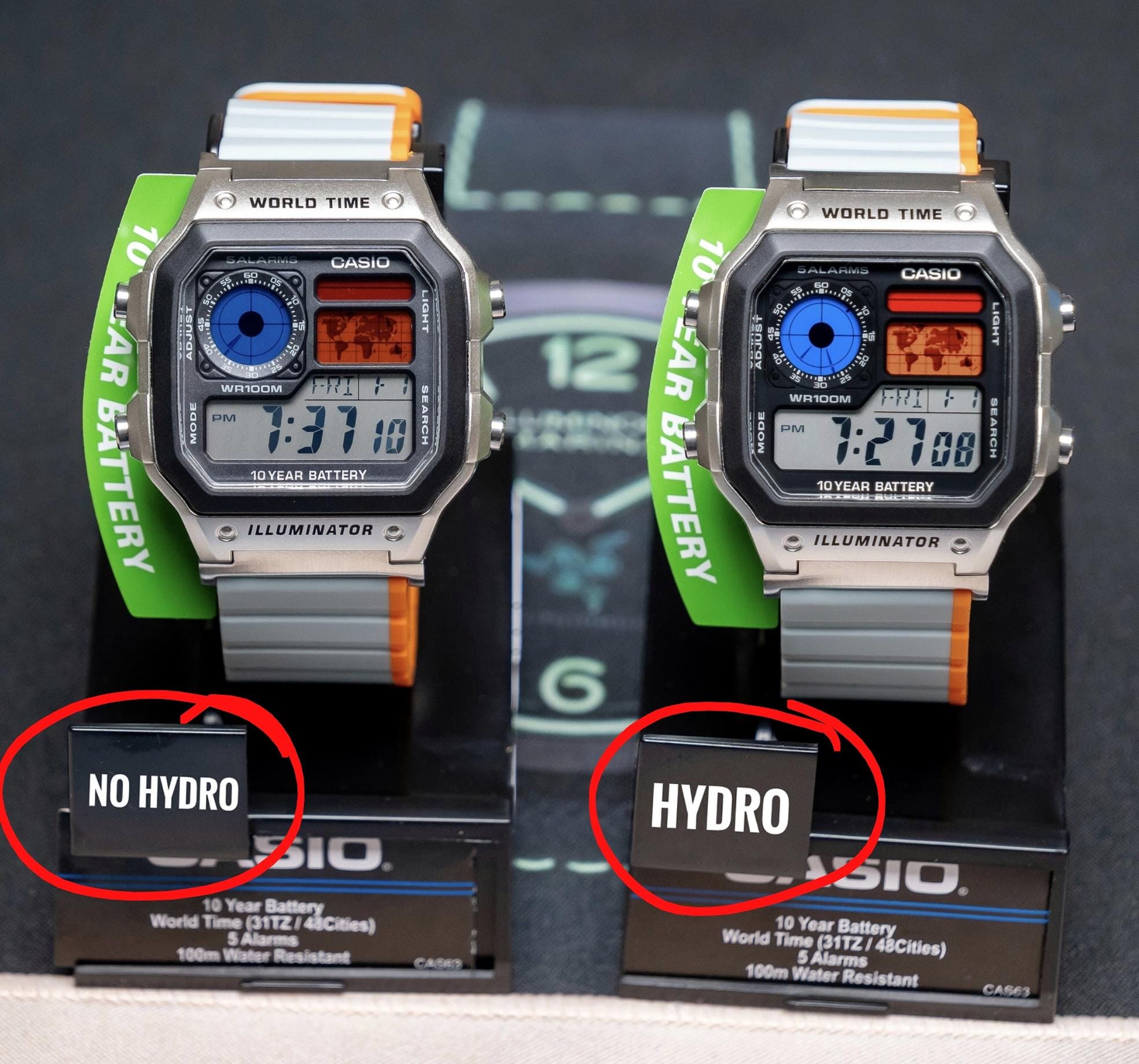 Custom Casio AE-1200 Watch: Hydromod, Color Filter, Magnetic Strap