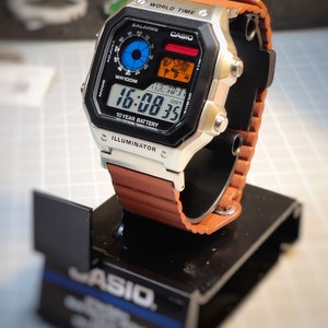 Casio AE-1200 modifié. Écran LCD avec filtre couleur et dragonne à boucle magnétique image 8