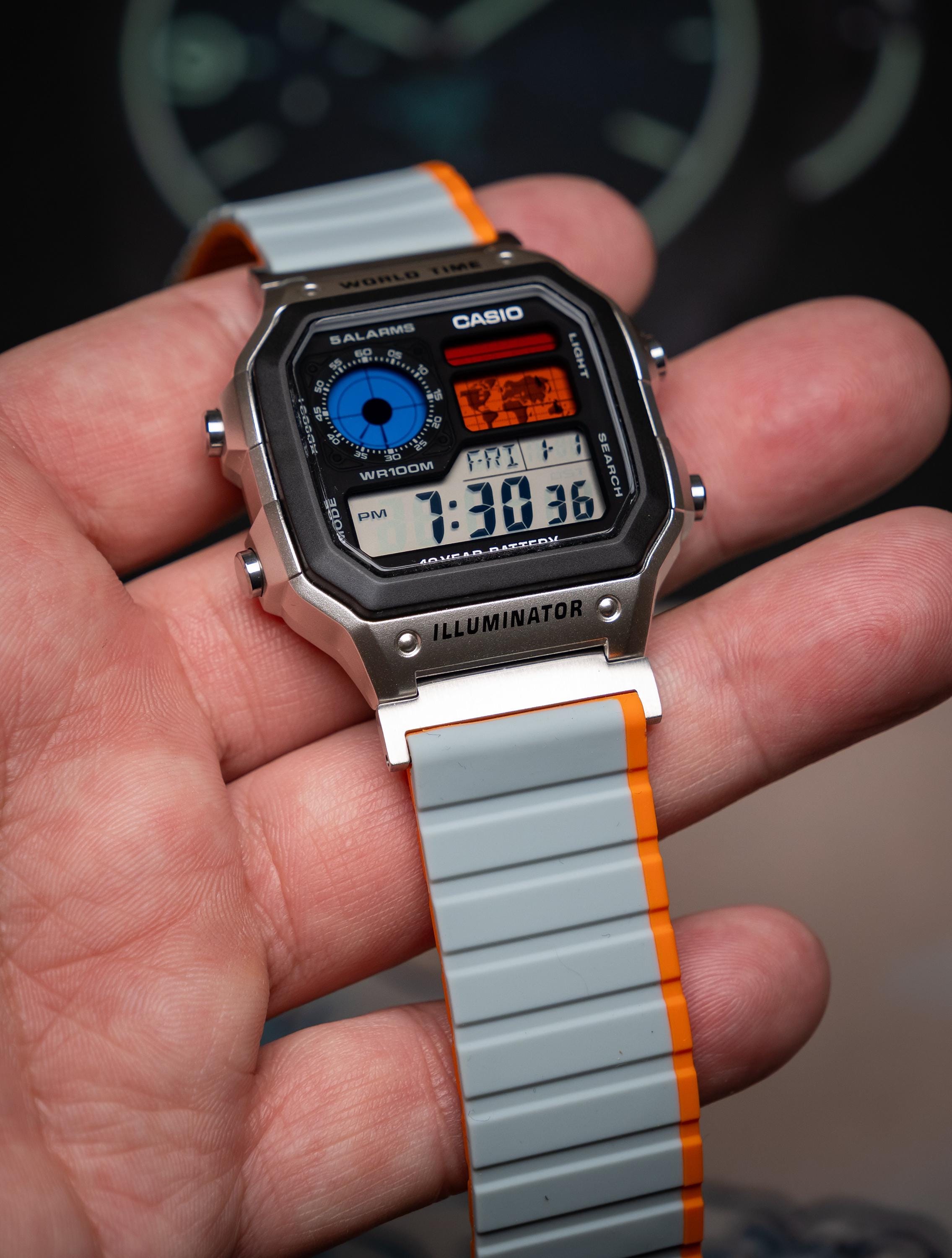 Custom Casio AE-1200 Watch: Hydromod, Color Filter, Magnetic Strap