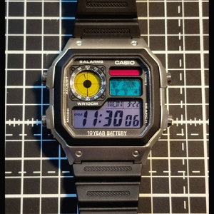 Customizeable Casio AE-1200 Colorful watch in SILVER case. Pick your own colors. image 6