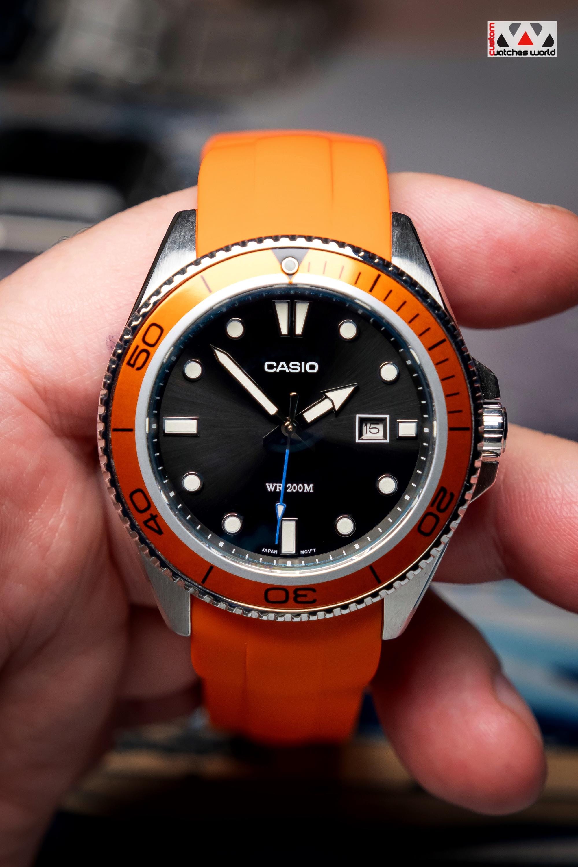 Custom Casio MDV-106/107 'duro PO' Watch Mod: Sapphire Crystal and