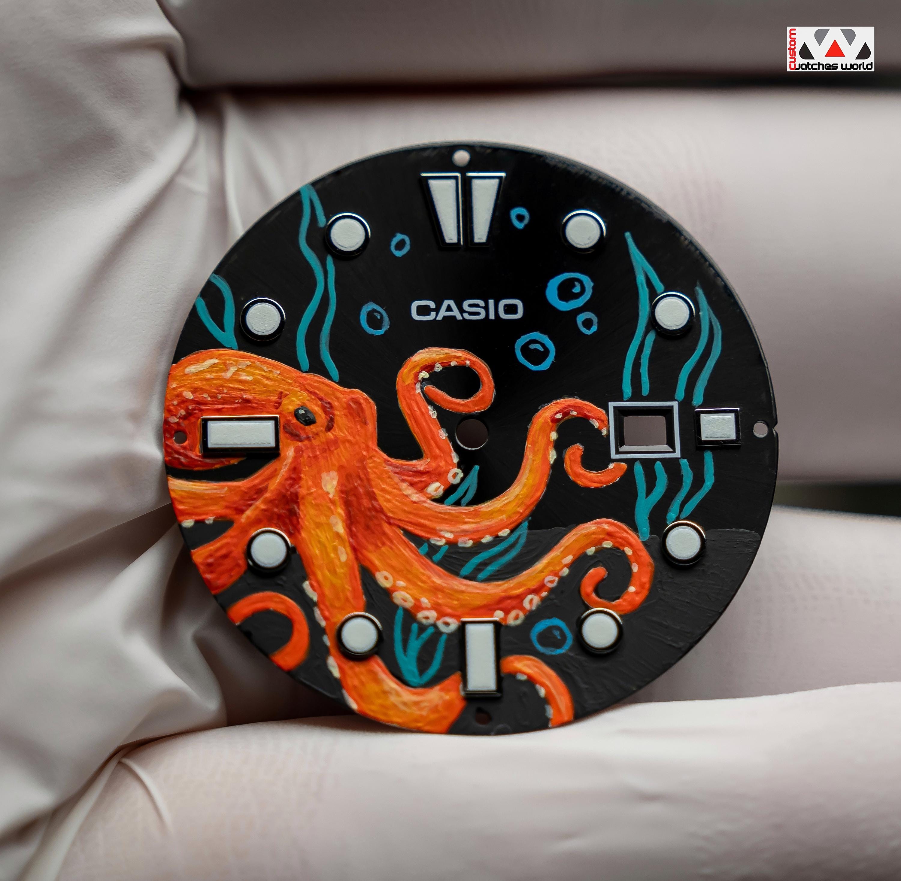 Custom Casio MDV-106/107 'duro Deapsea2' Watch Mod: Hand Painted