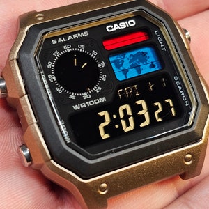 Customizeable Casio AE-1200 Colorful watch in SILVER case. Pick your own colors. image 9