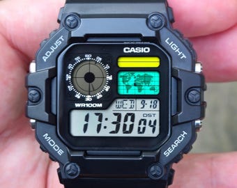 Custom Casio Royale-Shock Watch AE1200 – Colored Screen, Hydromod