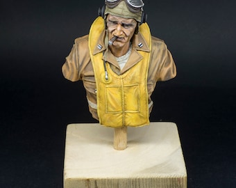 Busto de piloto estadounidense de la Segunda Guerra Mundial, 200 mm