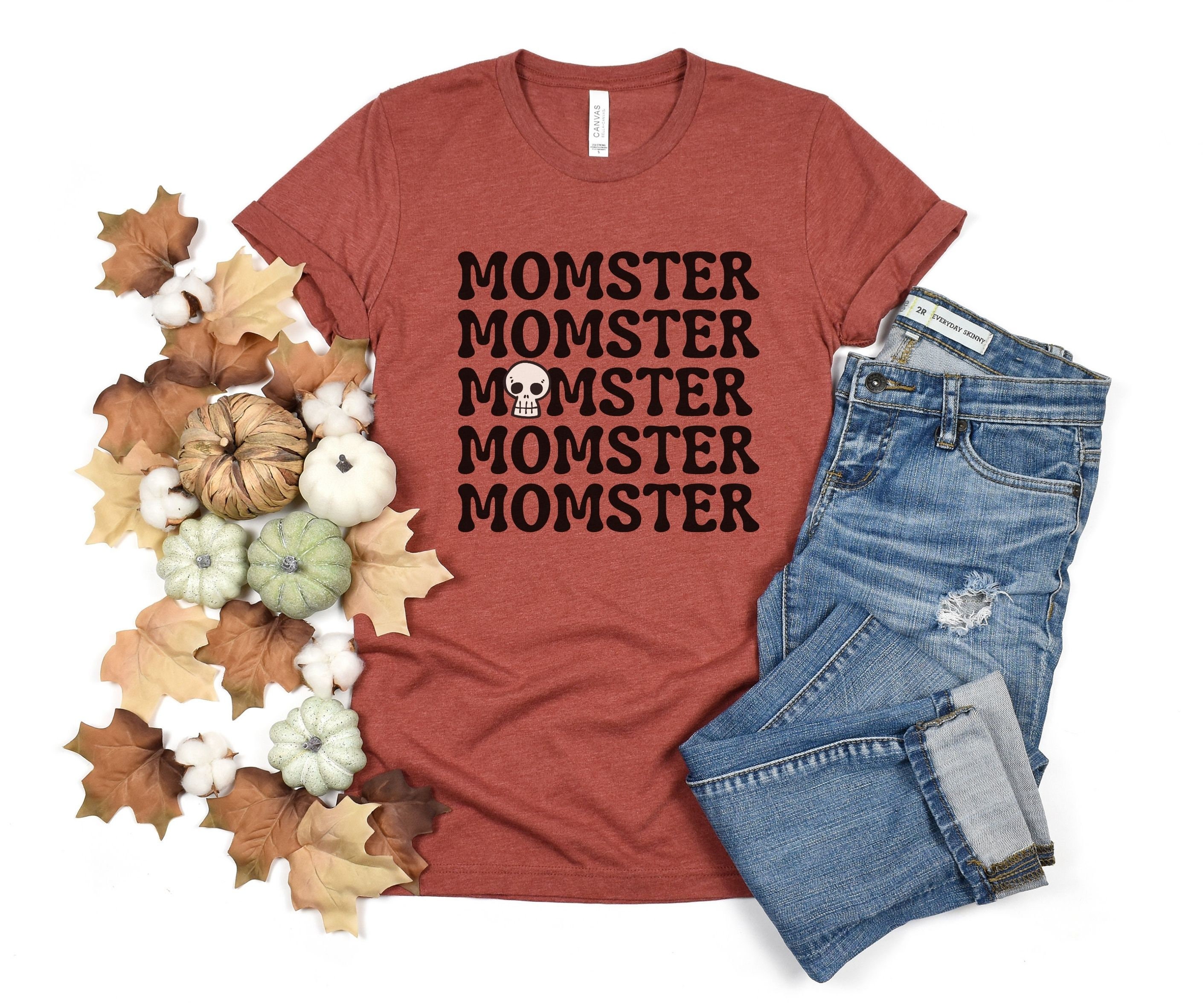Discover Mom Halloween Shirt Design, Halloween Shirt PNG, Momster, Matching Couple T-Shirt Design for Sublimation, Clipart, Design Download Digital