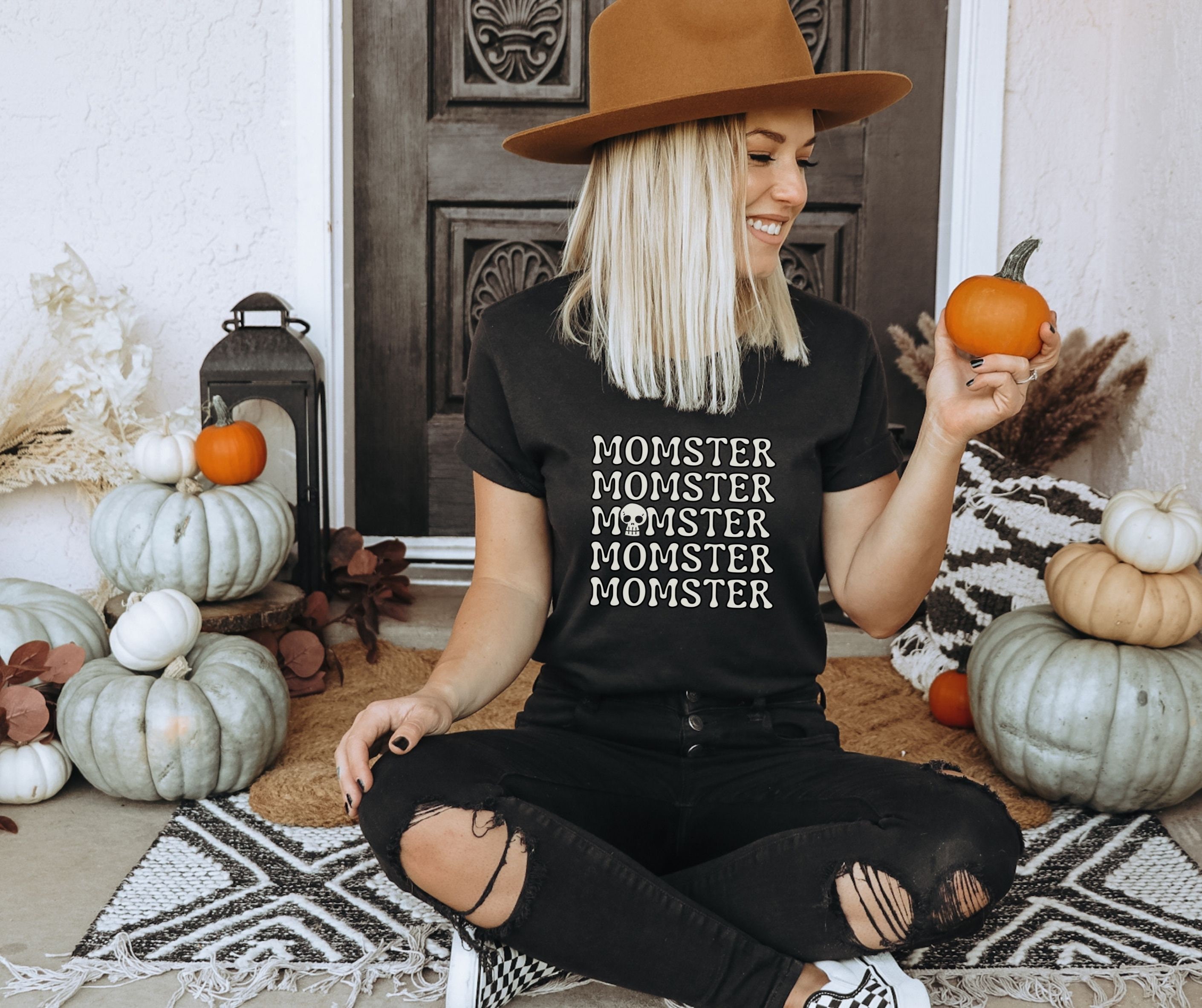 Discover Mom Halloween Shirt Design, Halloween Shirt PNG, Momster, Matching Couple T-Shirt Design for Sublimation, Clipart, Design Download Digital