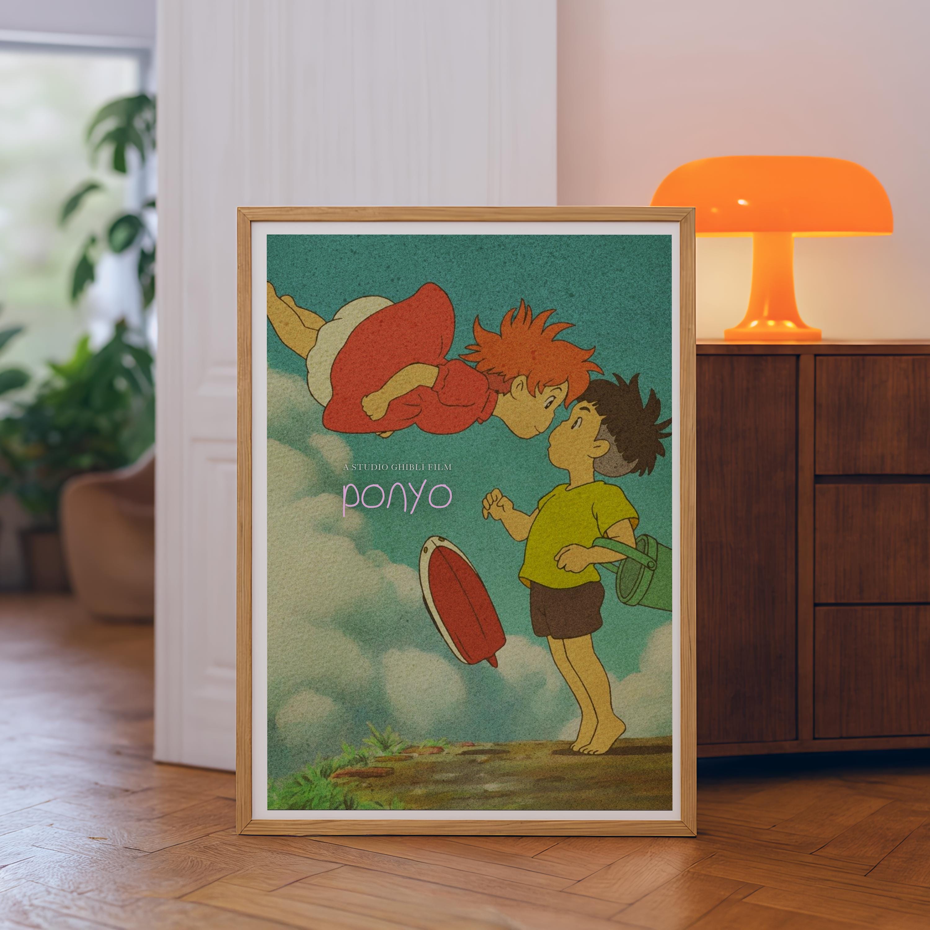 Ponyo Studio Ghibli Movie Poster, Anime Wall Art Illustration, Ghibli ...