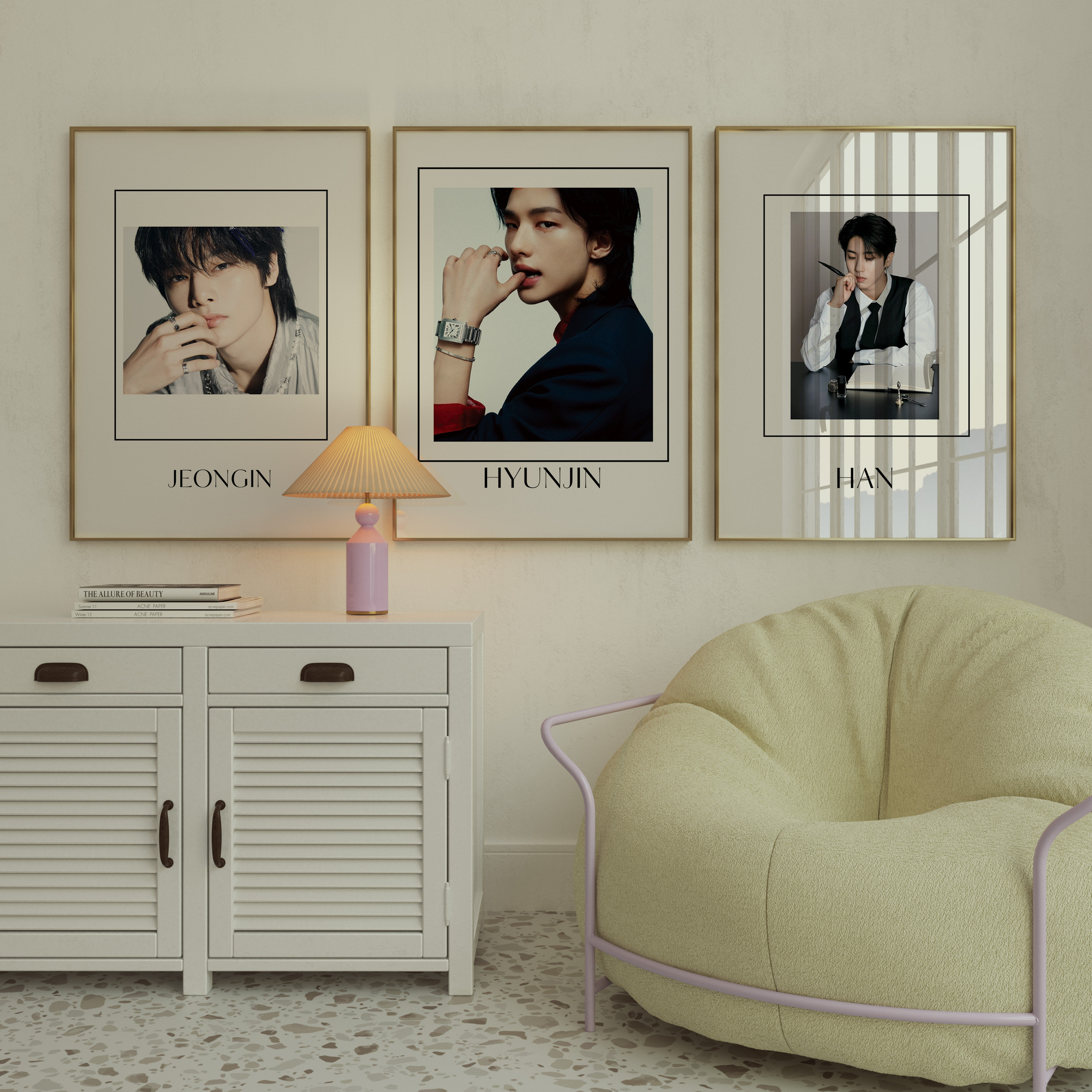 Stray Kids Poster Set of 8, Minimal SKZ Member Pack, K-pop Wall