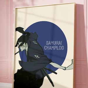 Samurai Champloo Digital Art Print - Hip-Hop Samurai Poster - Japanese Anime Wall Art Mugen Jin Fuu - Instant Download