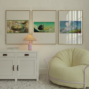Studio Ghibli Poster, Movie Decor, Anime Wall Art,  Aesthetic Prints Scene Illustrations ,  Digital Download
