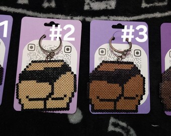Handmade 8-bit Booty Keychain or Magnet