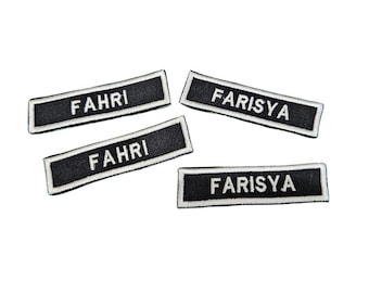 10 Sets Benutzerdefinierte gestickter Name Patch | Aufnäher Etikett