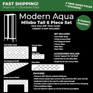 V1** Milsbo Tall 6 Piece Acrylic Shelf Set for Ikea Greenhouse Cabinet