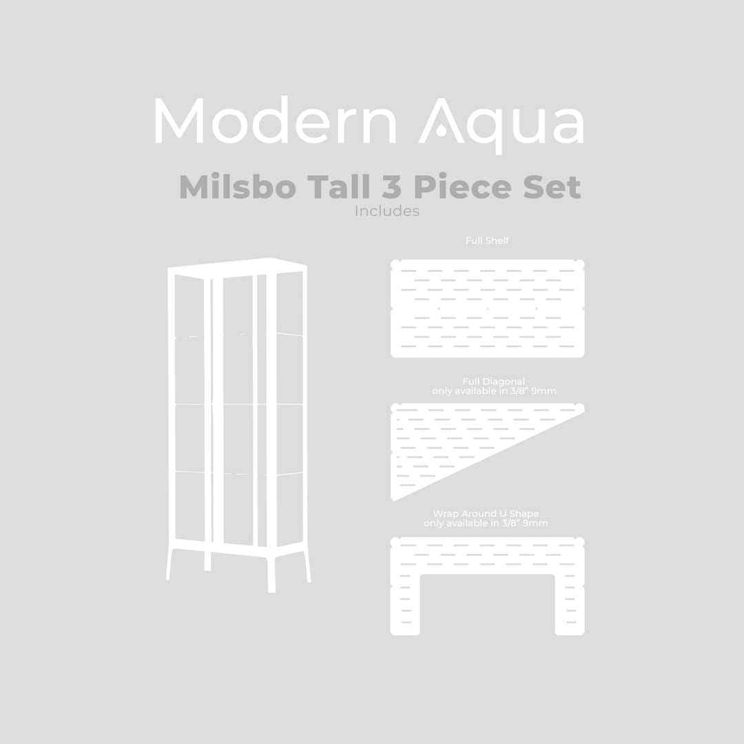 Milsbo Tall 3 Piece Set Ikea Acrylic Shelves greenhouse Etsy