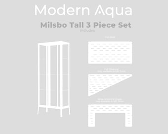 Milsbo Tall (V1**) 3 Piece Acrylic Shelf Set for IKEA Greenhouse Cabinet - Indoor Greenhouse Organization to Display Plants