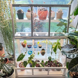 AKERBAR Desktop Greenhouse (17in) Acrylic Pegboard and Shelf Kit for IKEA Greenhouse Cabinets - Indoor greenhouse to display plants