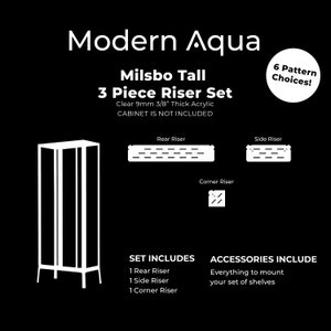 Milsbo Tall 3 Piece Riser Acrylic Shelf Set For IKEA Greenhouse Cabinets - Indoor greenhouse organization to Display Plants