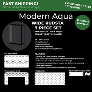 V2** Rudsta Wide 7 Piece Acrylic Shelf Set for Ikea Greenhouse Cabinet