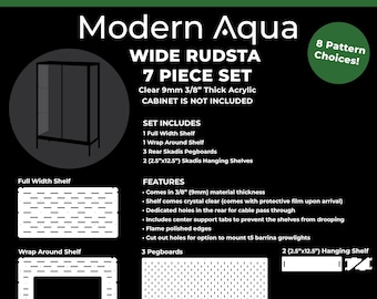 V1** Rudsta Wide 7 Piece Acrylic Shelf Set for Ikea Greenhouse Cabinet