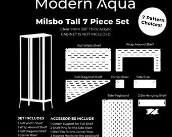 Juego de 7 estantes acrílicos altos Milsbo para armarios de invernadero de Ikea