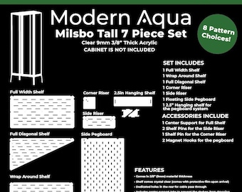 Version 2 Acrylic Shelf Set for IKEA Milsbo Tall Cabinet | 7 Piece Set for Greenhouse Cabinet