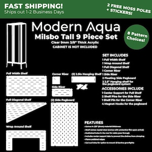 V1** Milsbo Tall 9 Piece Acrylic Shelf Set for Ikea Greenhouse Cabinet
