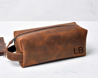 Handmade Toiletry Bag, Leather Dopp Kit, Utility Bag Travel, Groomsmen Gifts, Extra Large Cosmetic Hygiene Bag, Grooming Pouch, Gift for Him