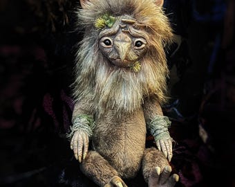 Forest Spirit Art Doll: Whimsical Handmade Creature Toy