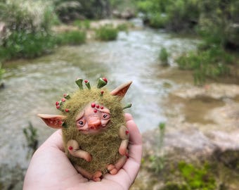 OOAK Troll Art Doll: Fantasy Forest Creature, goblin