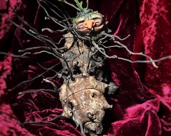 Root Magic Art Doll, Fantasy Plant Creature, OOAK Fairy Beast