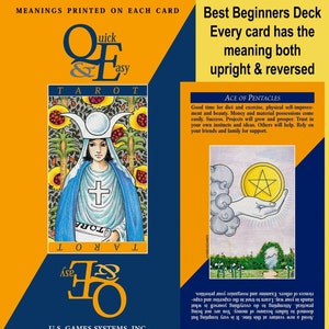 DÉBUTANT Jeu de tarot rapide et facile avec des mots-clés et des significations | | de jeu de tarot pour débutants Tarot avec mots-clés | Tarot avec messages