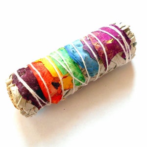 4 « White Sage 7 Chakra couleurs bâton