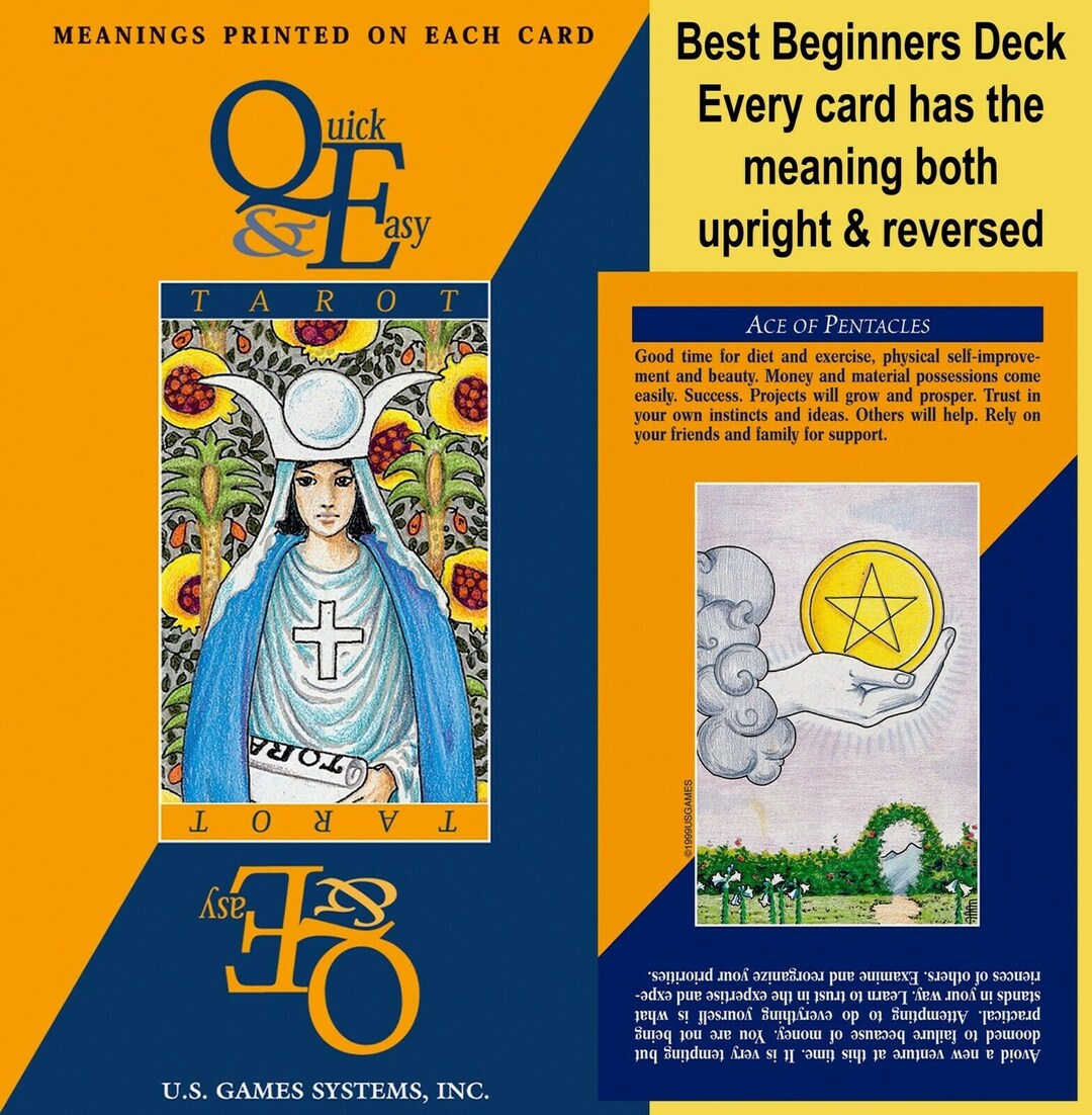 BEGINNER Quick and Easy Tarot Deck With Keywords and Meanings Tarot Beginner Deck Tarot With