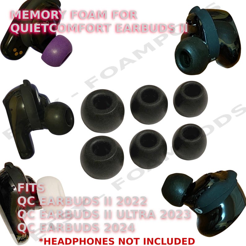 Memory Foam Ear Tips for Bose QuietComfort Earbuds (Ultra, 2nd Gen, 2022, 2023, 2024, 2025): Enhanced Comfort & Bass Bild 2
