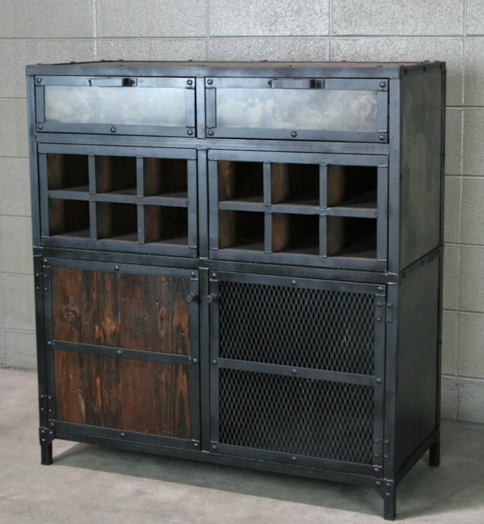 Reclaimed Wood Liquor Cart. Steel. White Washed Etsy