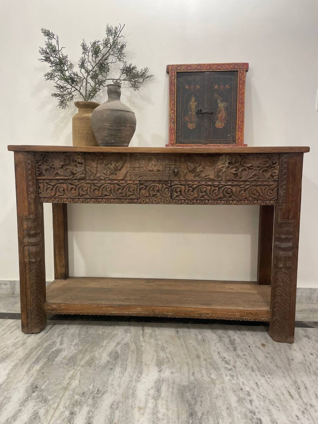 Wooden Console Table Carved Indian /home Decor Console Table ...