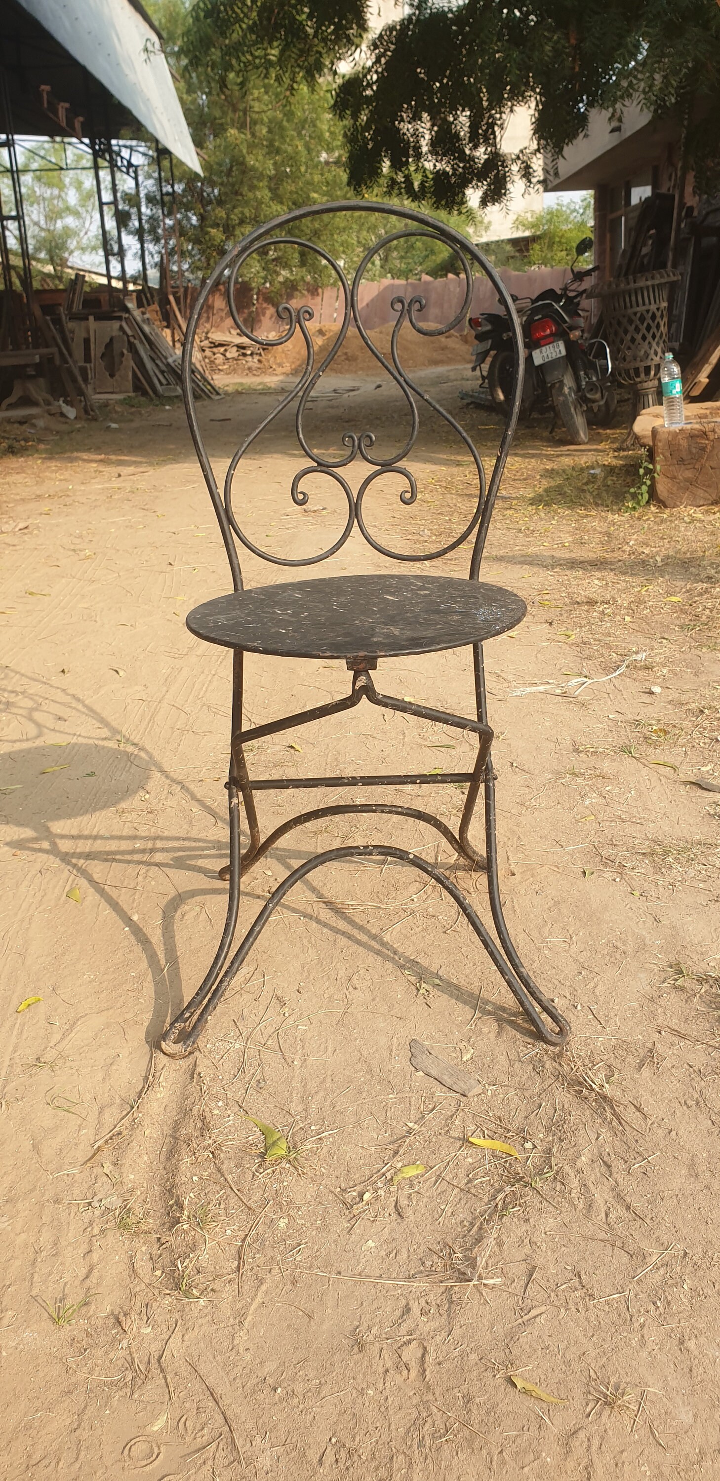 Antique wrought cheap iron chairs
