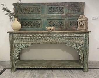 Wooden Console Table Carved Indian /home Decor Console Table ...