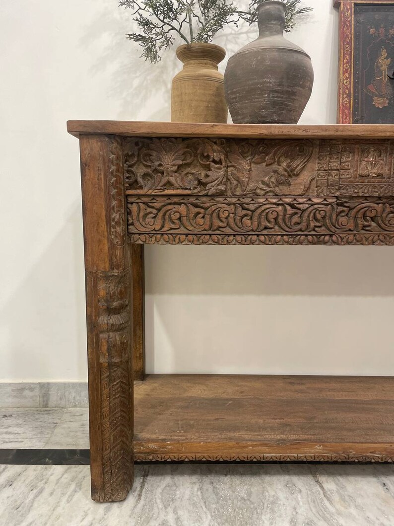 Wooden Console Table Carved Indian /home Decor Console Table ...