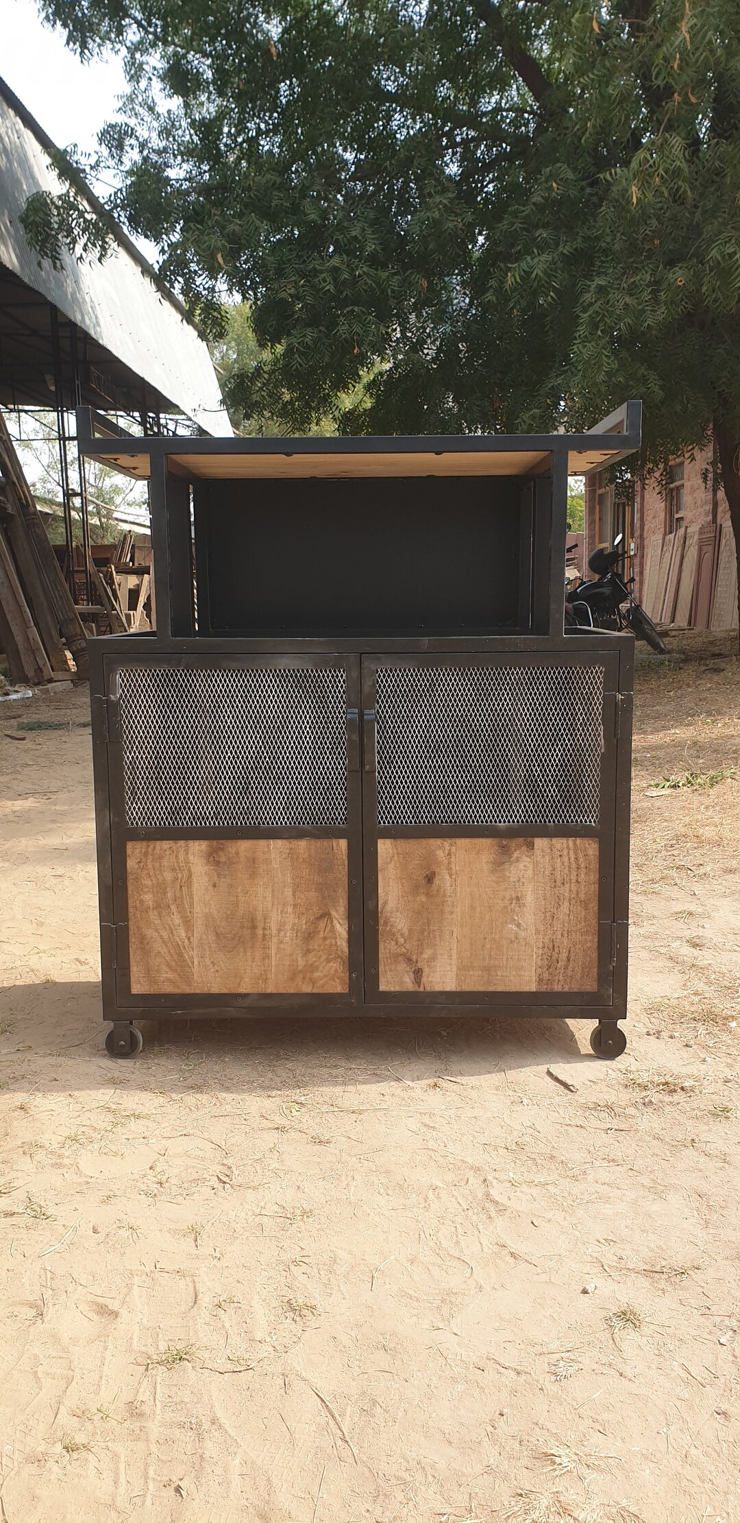 Industrial Reclaimed Wood Bar Popup Bar Cart Modern Etsy UK