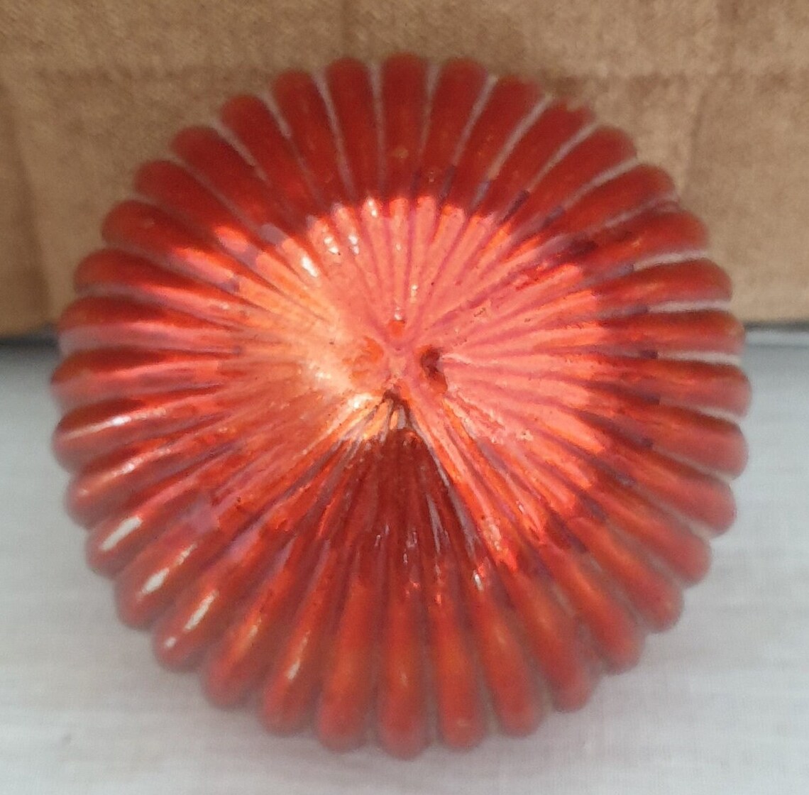 Antique Kugel Cobalt Blue Ribbed Christmas Ornament Germany Original