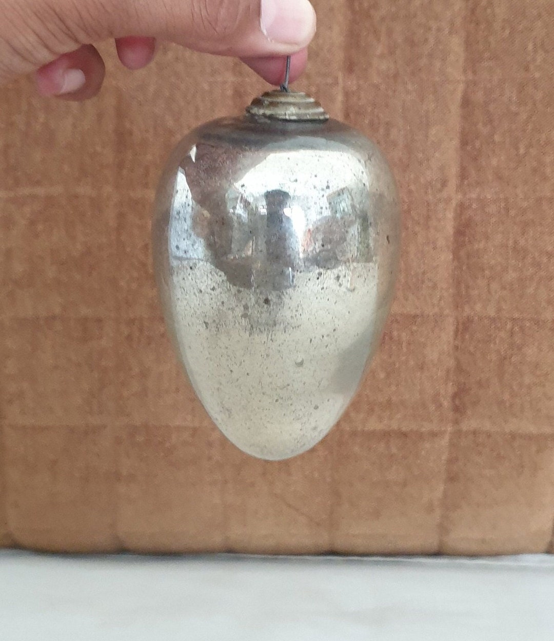 Christmas Ornaments Antique Kugel Silver Round Christmas Etsy