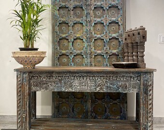 Wooden Console Table Carved Indian /home Decor Console Table / Beautiful Furniture for Home and ...