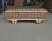 Hand Carved Storage Trunk, Chest Box, Indian Handmade wooden Table,Storage Unit, Bohemian and Vintage Indian Furniture in Distressed finish
